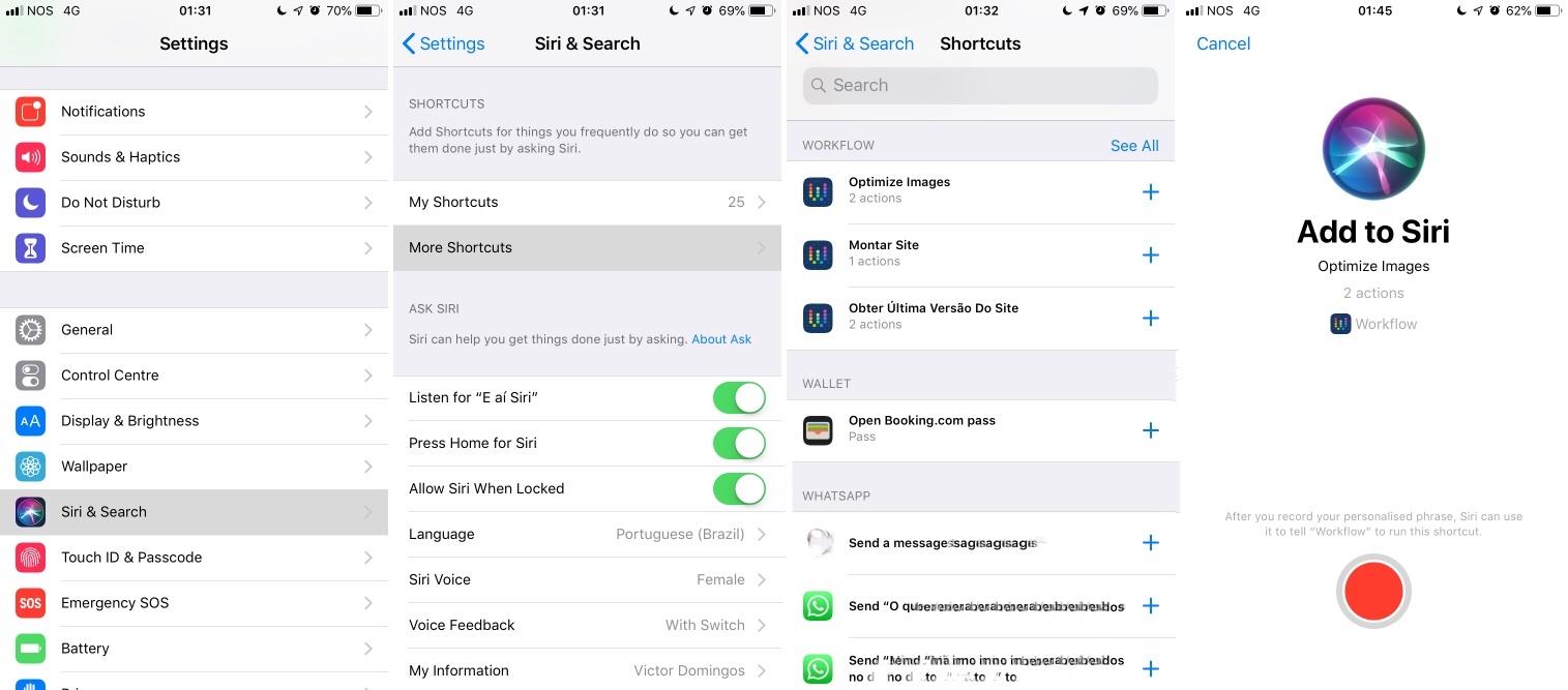 Setting up a custom Siri Shortcut in iOS 12 beta