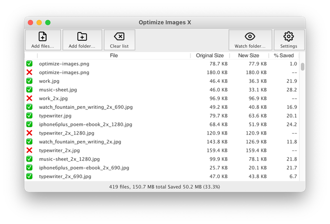 New project: Optimize Images X