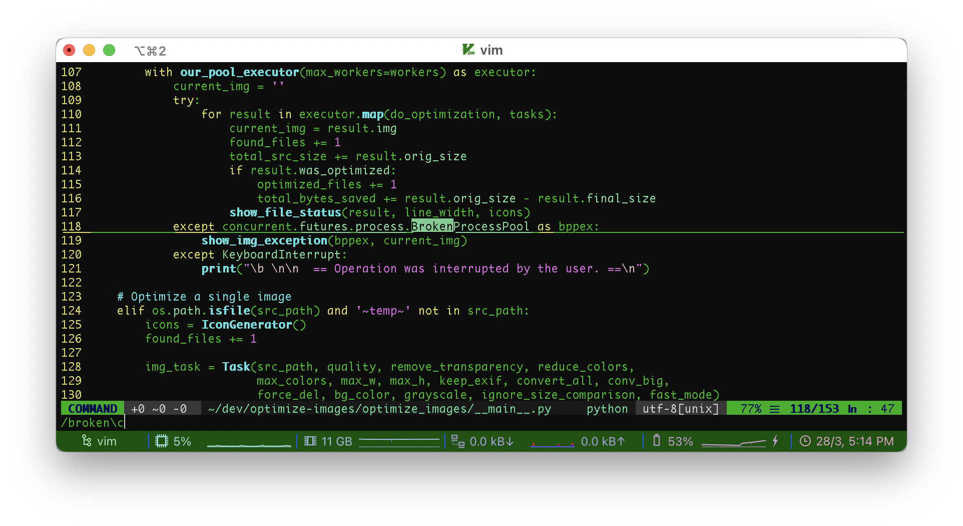 Searching and replacing text on long files with Vim