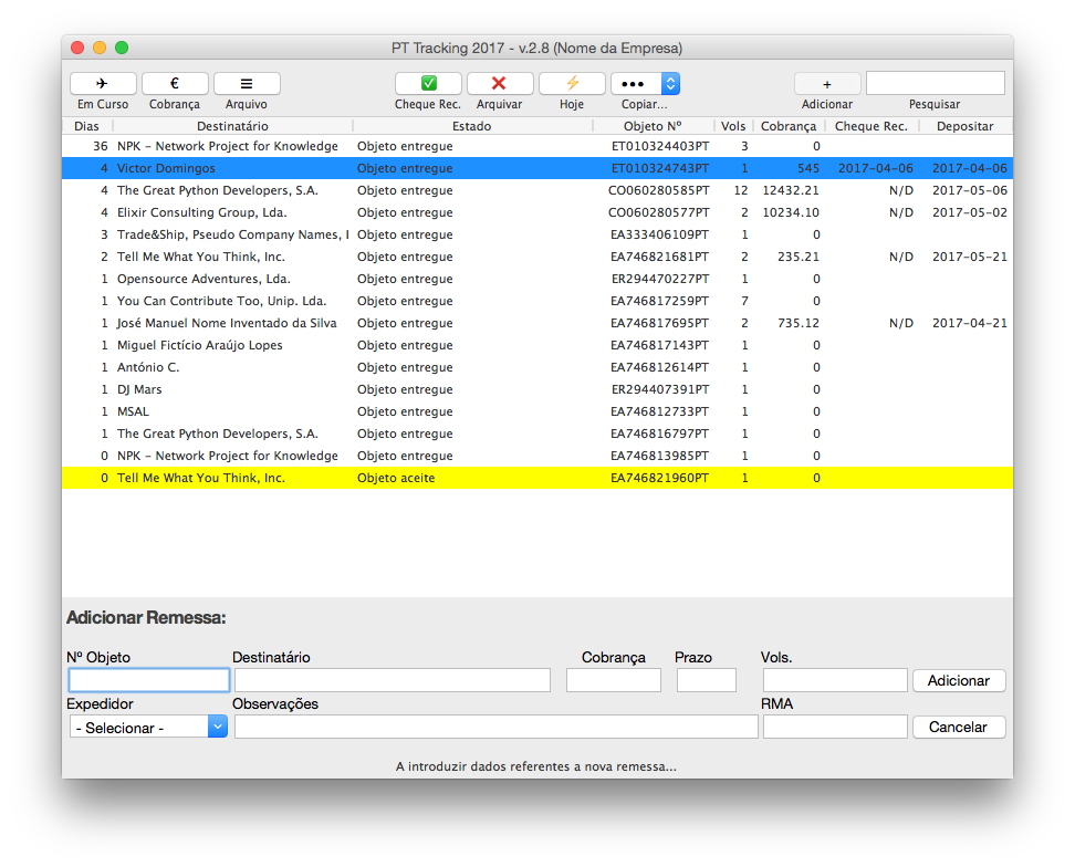 PT-Tracking - Parcel tracking application for CTT and CTT Expresso