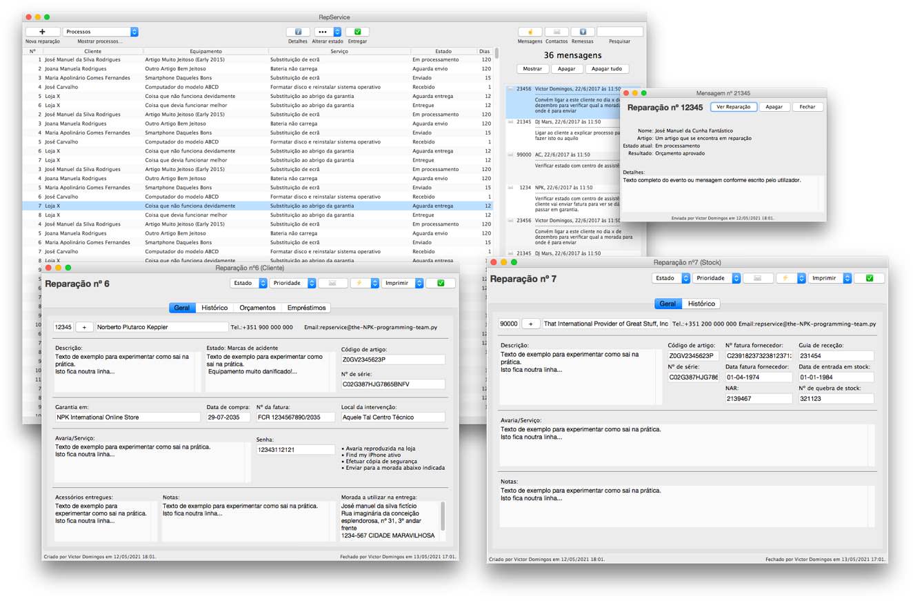 RepService - Database application for in-store registering of warranty and service/repair processes